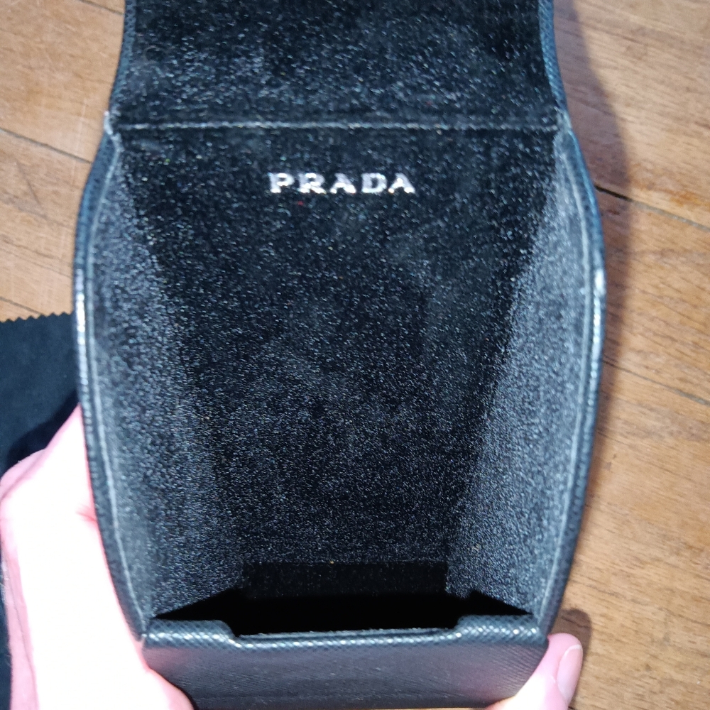 EUC Black Prada Sunglasses/Glasses Case (Case Only) & Cleansing Cloth - Picture 3 of 6